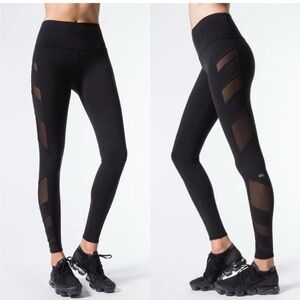 ALO Yoga Black Leggings with Sheer Panels size small